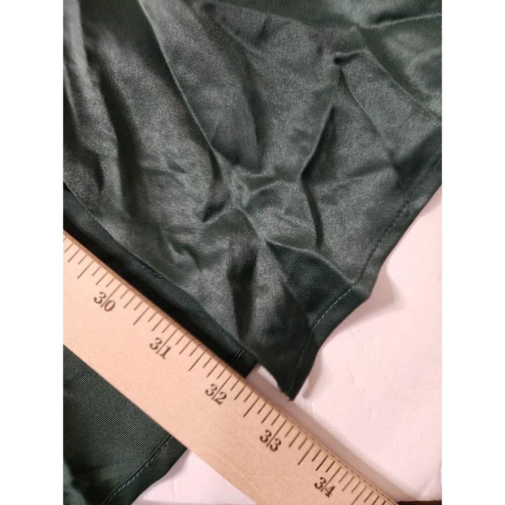 Lulus Red Carpet Romance Maxi Dress Womens Medium Green Satin Square Neck